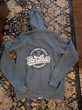 Barbells And Ponytails Zip-Up Logo Hoodie Sz S NEW